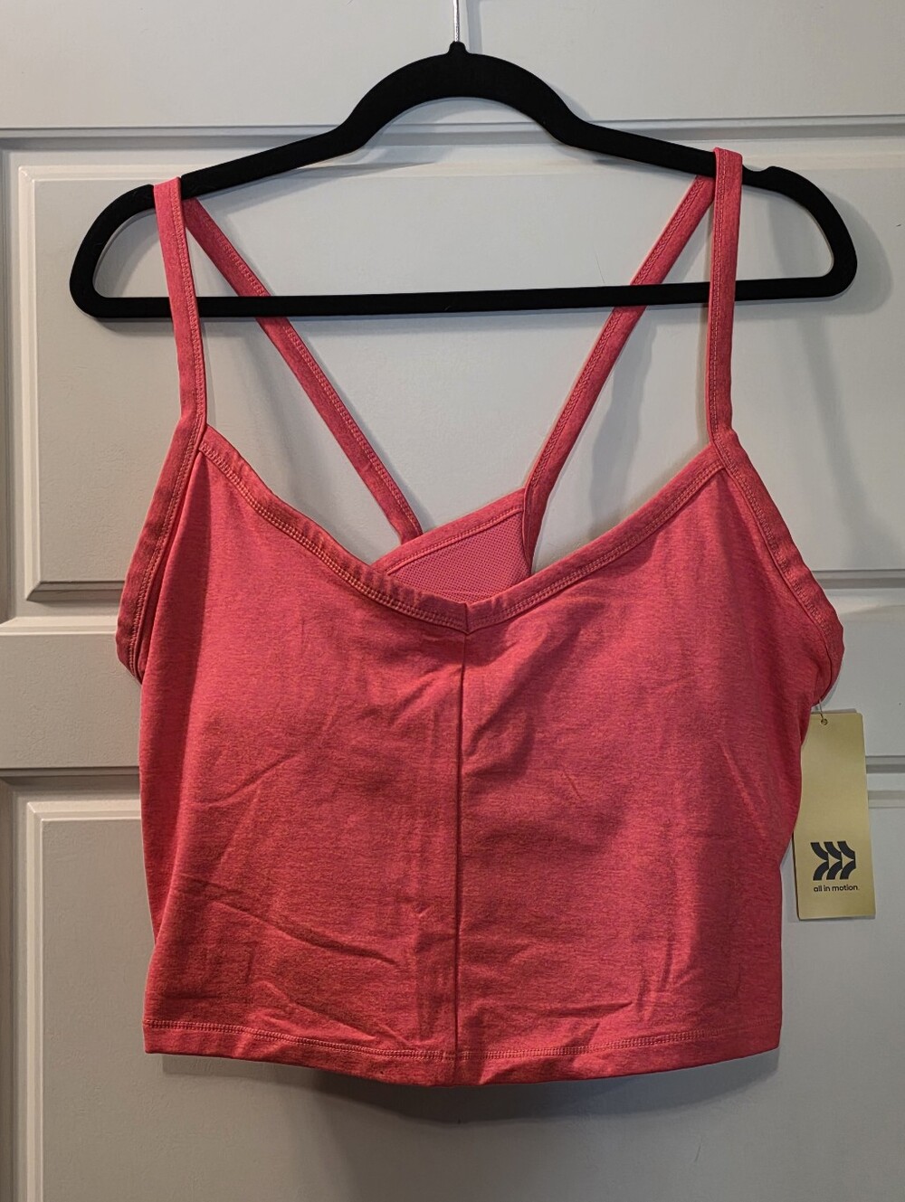 All In Motion Cropped Athletic Top In Heathered Pink Size 2X